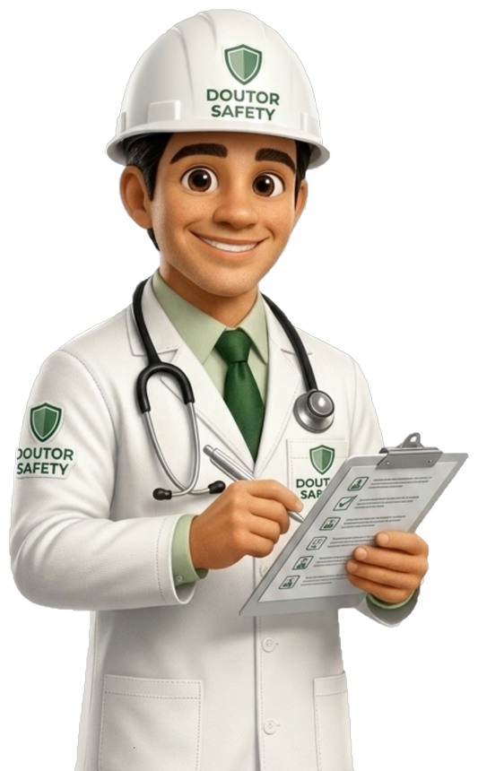 Especialista da Doutor Safety com prancheta